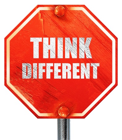 57177401 - think different, 3d rendering, a red stop sign